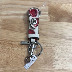 Coach Red and White Key